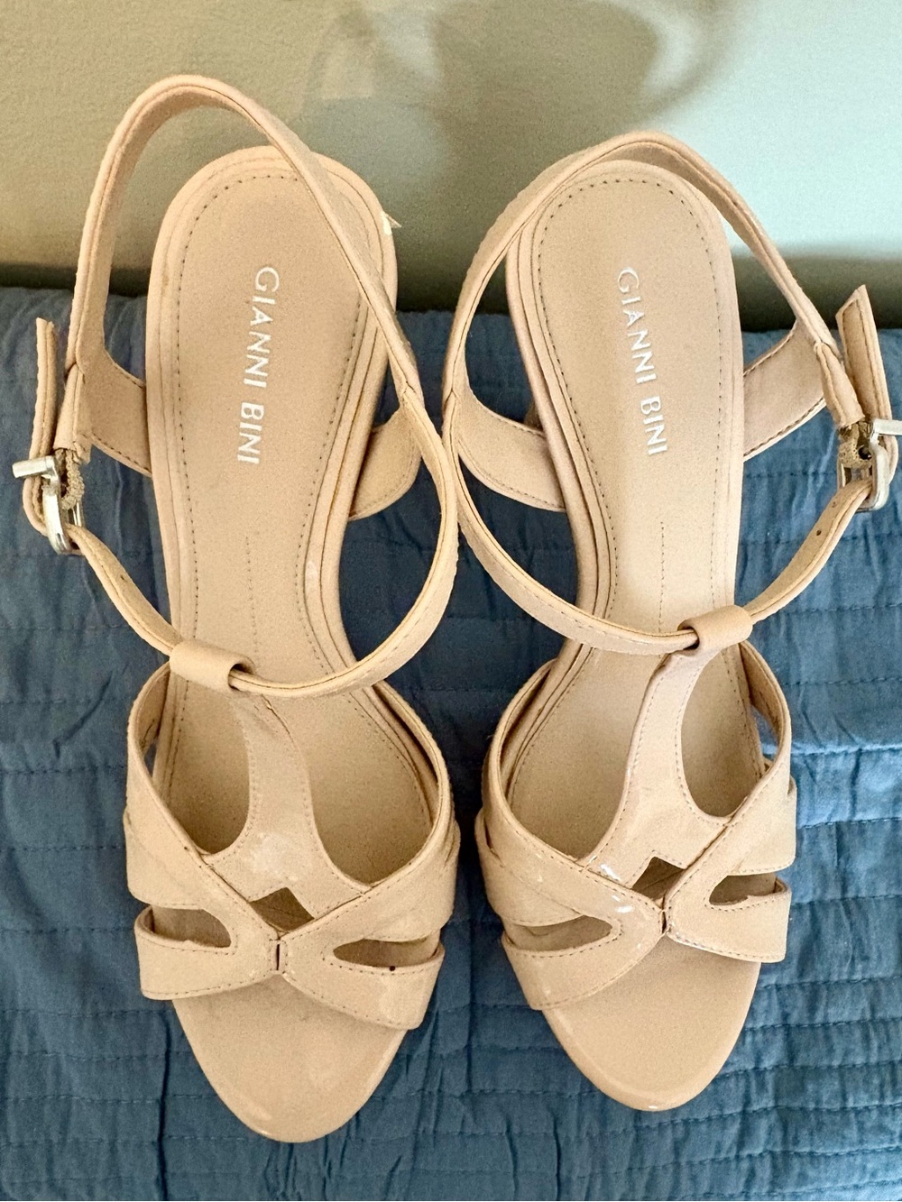 Gianni Bini Beige/Tan Strappy Open-Toe Heels